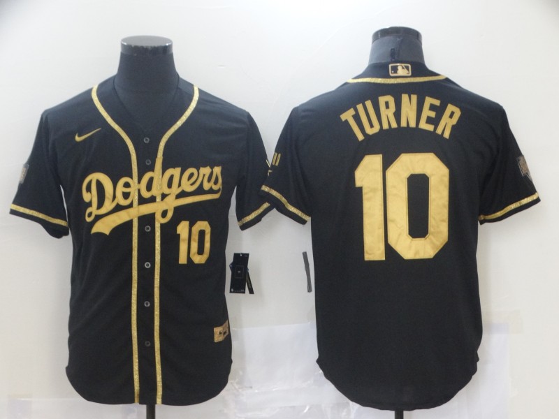 Men Los Angeles Dodgers #10 Turner Black Game 2021 Nike MLB Jersey